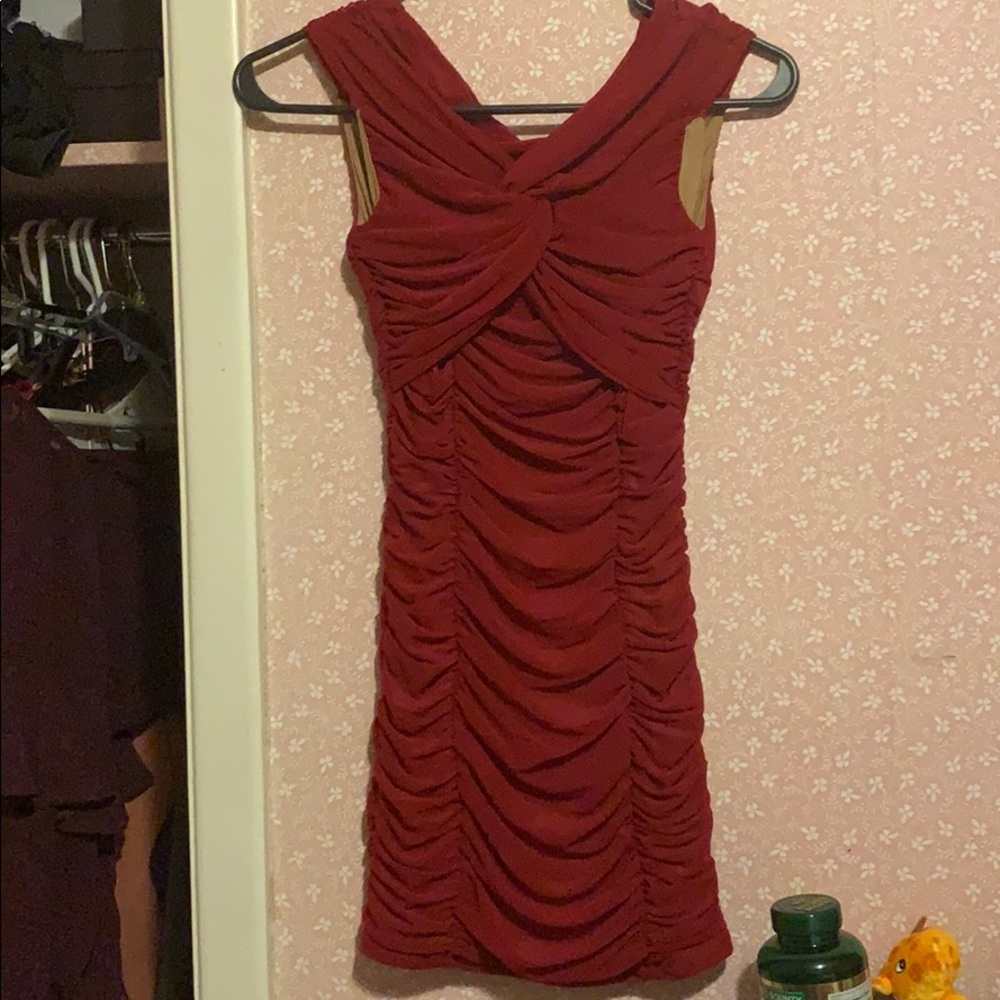 Marjorelle red mesh dress xxs